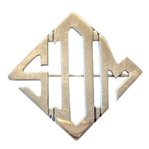 Vintage Leonore Doskow Sterling Silver SDM Initials Brooch Pin Handmade